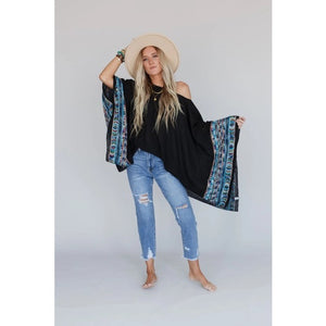 Fallon Embroidered Sleeve Poncho
