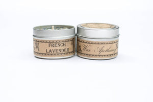 French Lavender Botanical Travel Tin Candle, 4oz