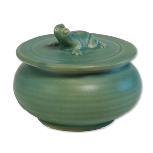 Celadon Ceramic Mini Frog Sugar Bowl