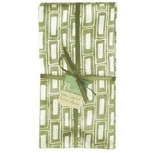 Lichen & Avocado, Print & Solid Cotton Napkins