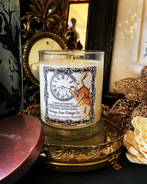 Alice in Wonderland 10 Oz. Soy Wax Candle Whimsy White Rabbit