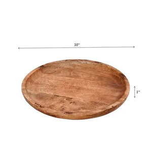 Natural Wood Round Tray