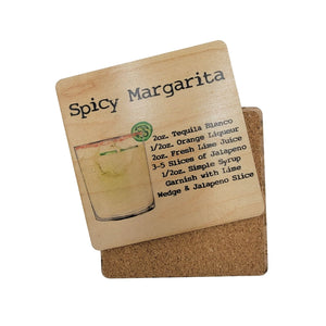 Spicy Margarita Cocktail Wooden Coaster