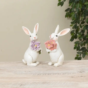 Easter Bunny Holding Bouquet