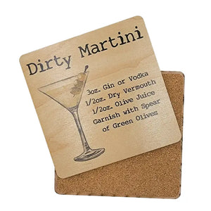 Dirty Martini Wooden Coaster
