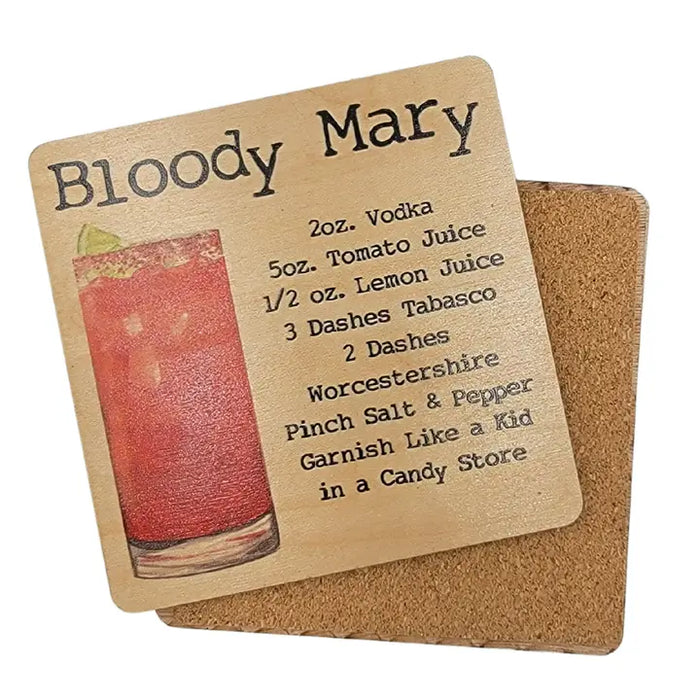 Bloody Mary Wooden Coaster