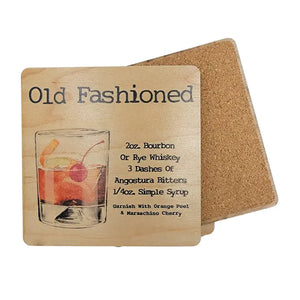 Old Fashioned Cocktail Wooden Coaster