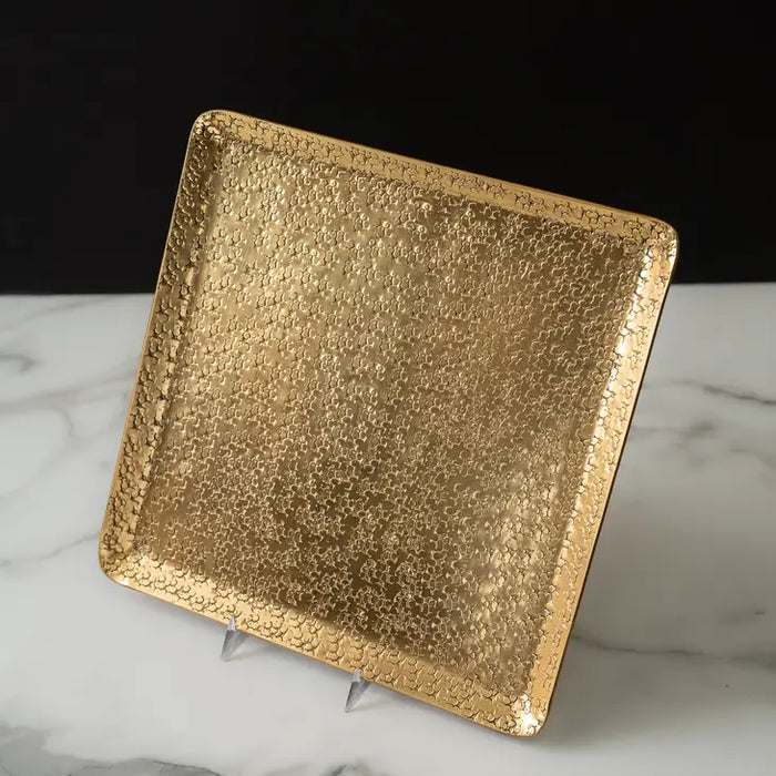 Gold Hammered Square Tray