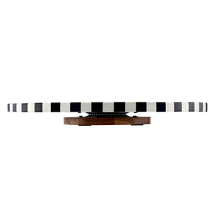 Checker Wood Lazy Susan