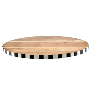 Checker Wood Lazy Susan