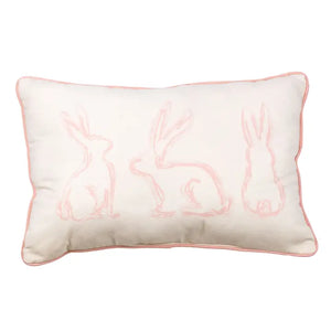 Lily Belle Bunny Lumbar Pillow Soft White/Pink