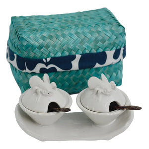 White Bee Ceramic Salt & Pepper Box Set