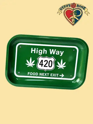 Highway 420 Cannabis Leaf Rolling Tray