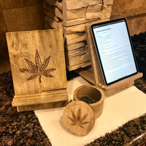 Branding Iron Laser Etched Cannabis-Design Covered Box