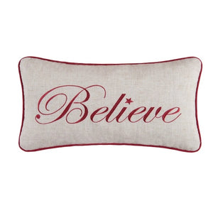 Believe Embroidered Pillow