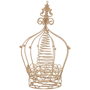 Gold Glittered Metal Crown Tree Topper
