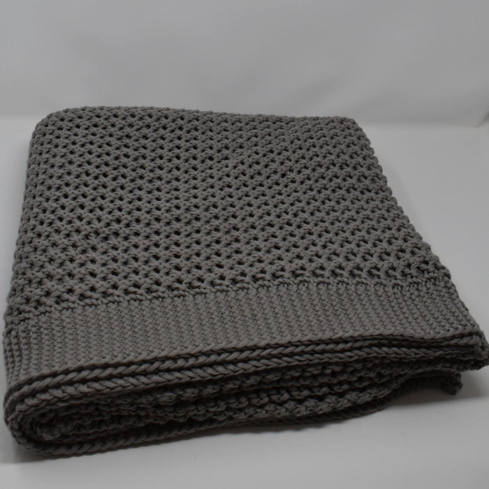 Charcoal Knitted Blanket