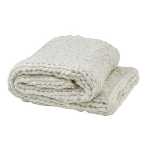 Chunky Knit Throw - White