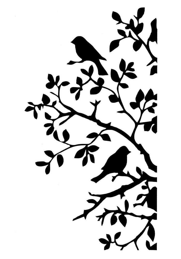 Stencil - Posh Birds and Bendy Branches