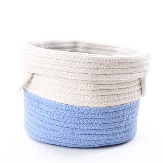 Rope Basket - Cotton Storage, Blue
