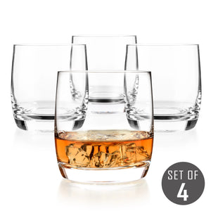 Crystal Scotch and Whiskey Glasses, 100% Lead Free, Set of Four (4)