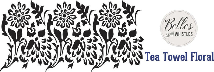 Tea Towel Floral Stencil