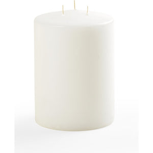 White Pillar Candle With 3 Wicks