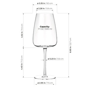 Red White Crystal Wine Glass - Set of 4 17oz.