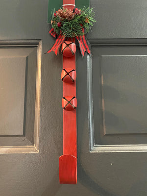 Three Bell Red Wreath Hanger