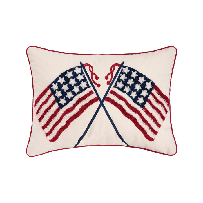 Patriotic Double US Flag Pillow