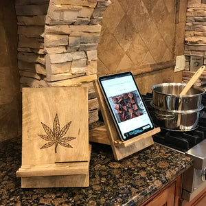 Branding Iron Cannabis-Design Recipe Book/Tablet Cradle