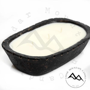 3 Wick Black Clay Dough Bowl Candle - Fraser & Fir Needle