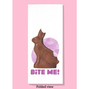 "Bite Me" Chocolate Bunny Dish Towel