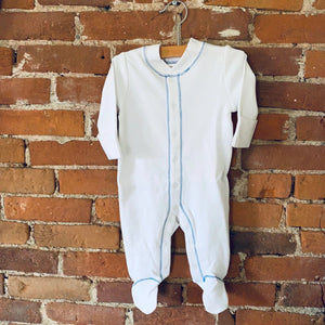 Organic Footed Pajama With Colored Stitching