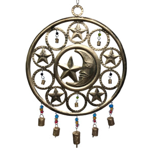 Midnight Sky Bell Wind Chime with Glass Beads
