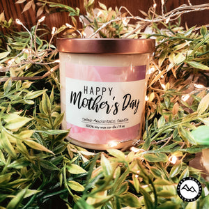 Mother's Day Whiskey Glass Candle - "Happy Mother's Day" Grapefruit & Mangosteen