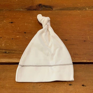 Organic Knotted Baby Hat - Gray Stiching