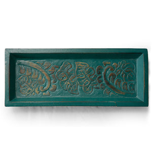 Small Carved Wooden Tray, Leaf Motif