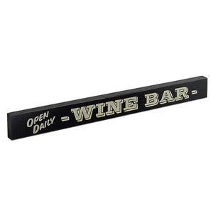 Wine Bar Open Daily Wood Block Sign